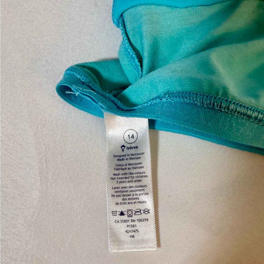 Like New- Ivivva by Lululemon Turquoise Strappy Tank – Girls Size 14 - Picture 9 of 9